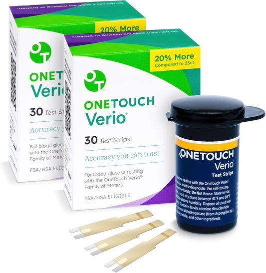 OneTouch Verio Test Strips – 100 Count Blood Glucose Test Strips for Precise Monitoring