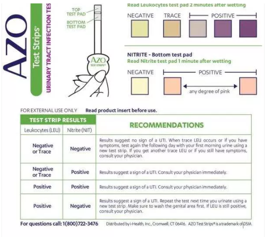 Easy-to-use AZO UTI home test strips for women’s urinary health