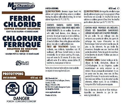 MG Chemicals 415 copper etchant for PCB etching 500ml bottle