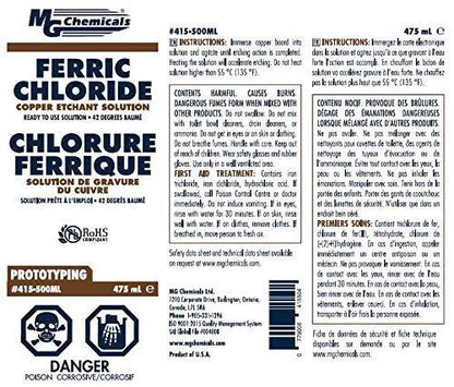 MG Chemicals 415 copper etchant for PCB etching 500ml bottle