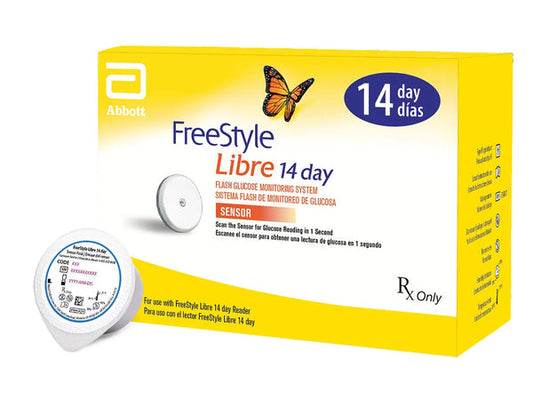 FreeStyle Libre 14-Day CGM sensor kit with real-time blood sugar tracking