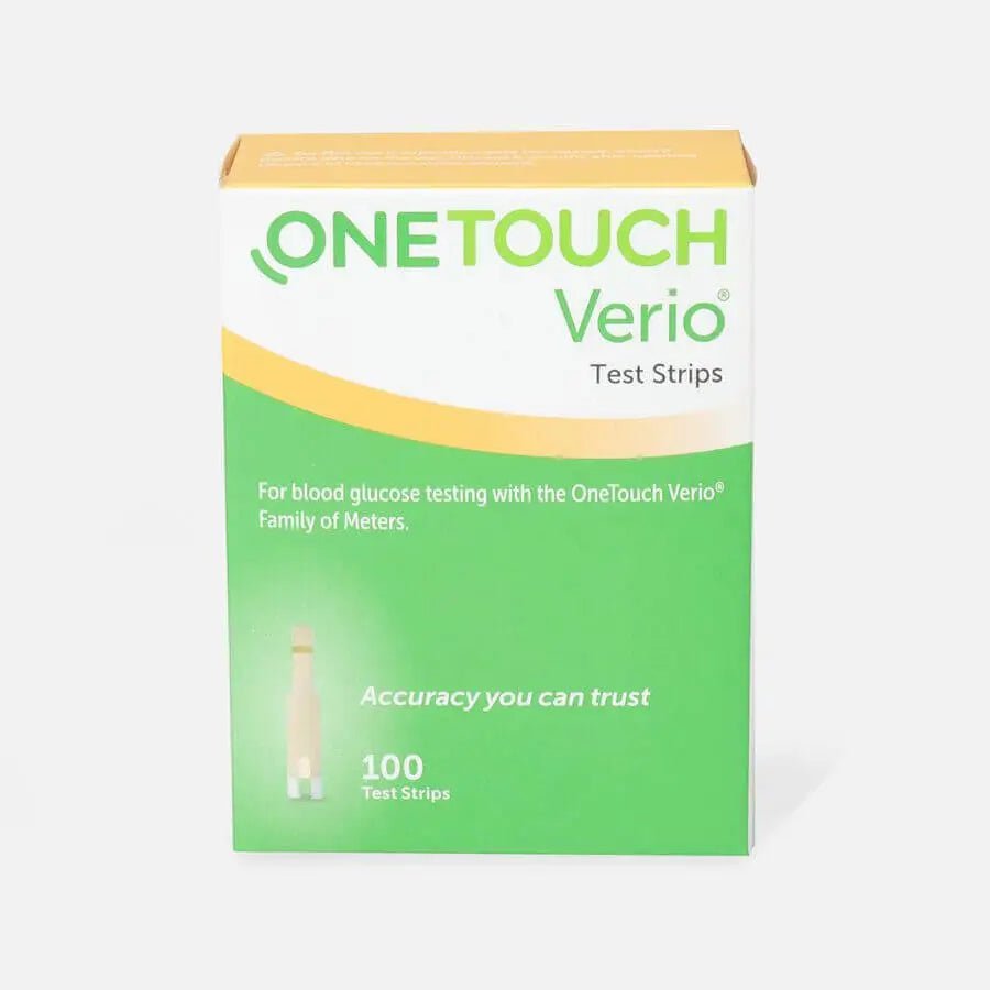 OneTouch Verio 100 count blood glucose test strips for monitoring